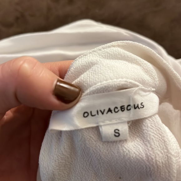 White high neck open chest tank blouse - Picture 2 of 2